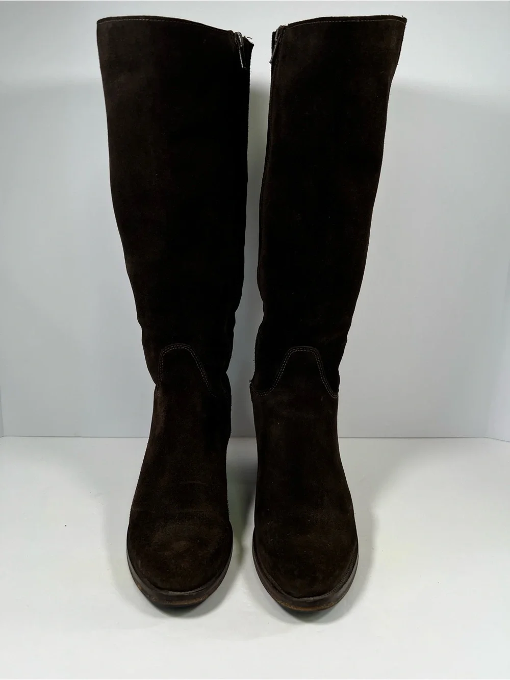 La Canadienne Polly Boots Women's 7.5 Brown Suede Knee High Waterproof Block